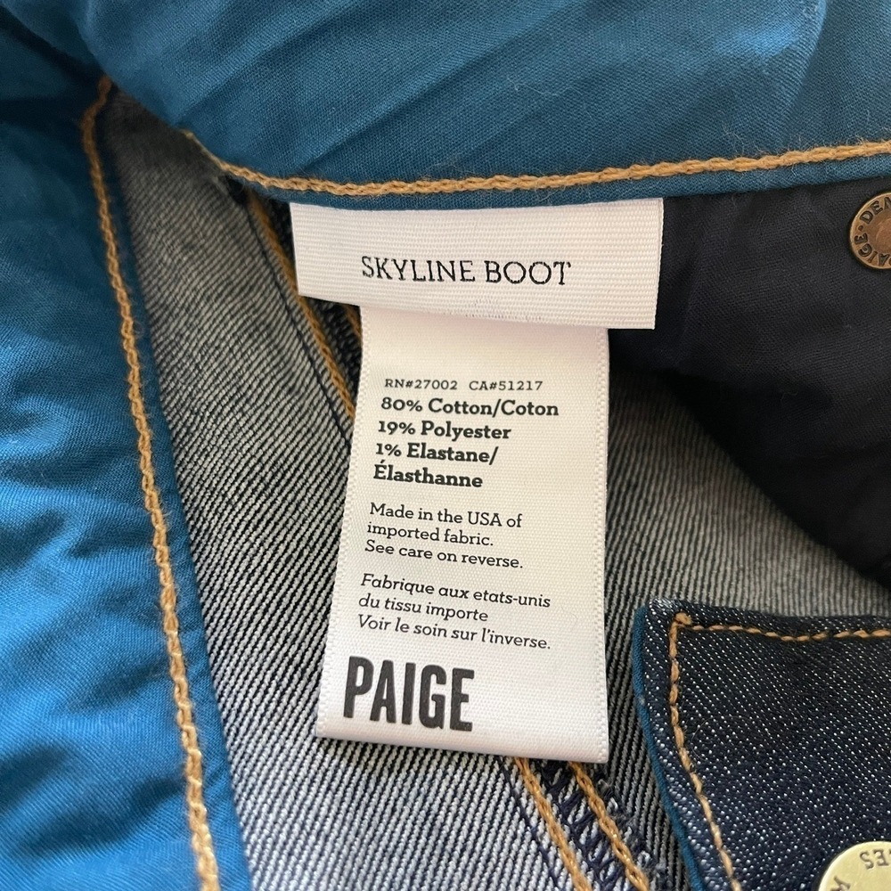 PAIGE Skyline Bootcut Jeans Flare Stretch Dark Wash Denim Women Size 28 MSRP$199 - Picture 6 of 15